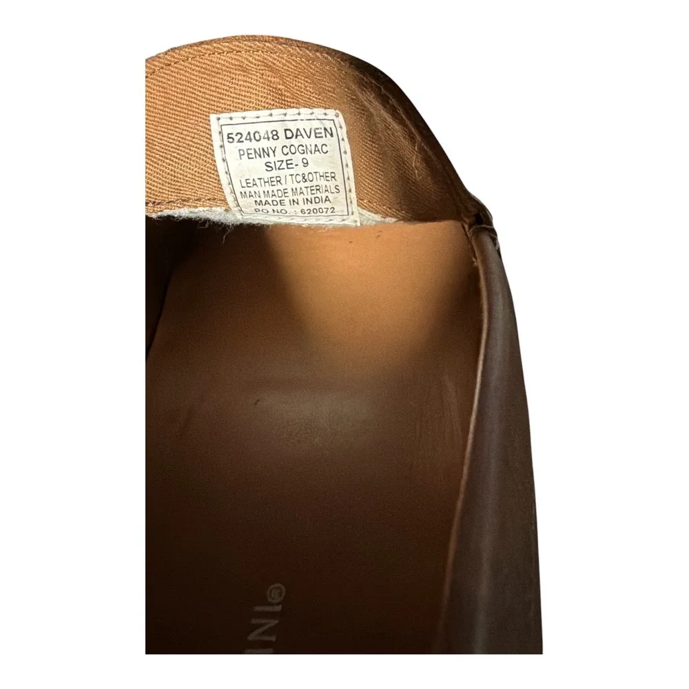 Leather slip on penny loafer brown black cognac rubber sole by Franco Fortini 9